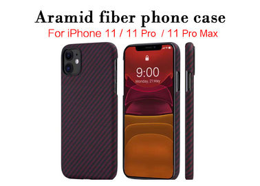 Случай iPhone 12 кевлара волокна красного и черного цвета пылезащитный реальный арамидный