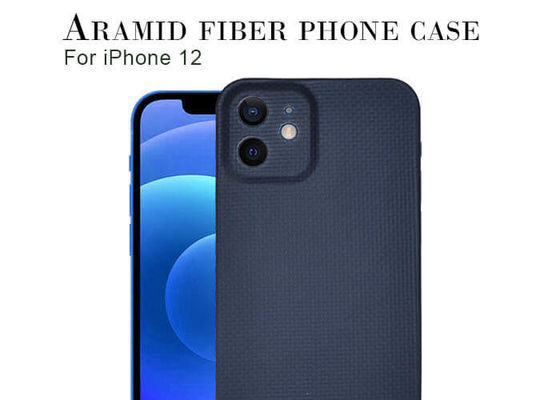 Равнина соткет случай волокна углерода Aramid текстуры голубой на iPhone 12