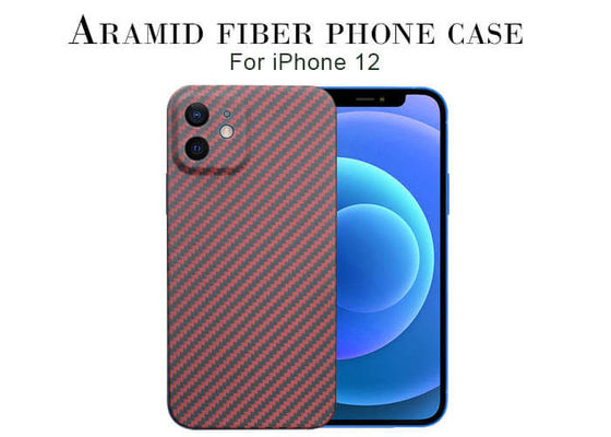 Случай телефона волокна Aramid углерода Кевлара красного цвета на iPhone 12
