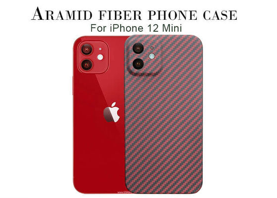 Штейновый случай телефона волокна Кевлара Aramid полного покрытия финиша на iPhone 12 мини