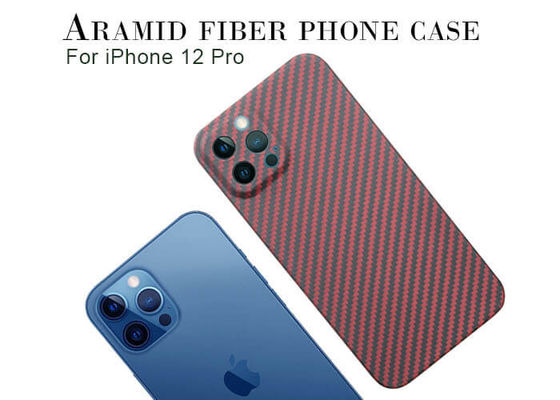 Случай волокна Aramid предохранения от полного покрытия камеры красный в случай углерода iPhone 12 Pro