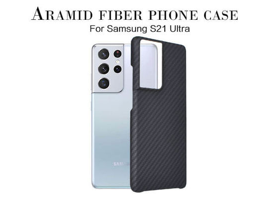 Облегченный случай волокна углерода цвета черноты случая Samsung S21 ультра Aramid
