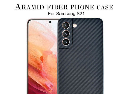 Случай телефона волокна Samsung S21 облегченный черный Aramid