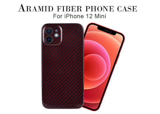 крышка волокна Кевлара Aramid красного цвета iPhone 14 мобильная, случаи сотового телефона волокна углерода для iPhone