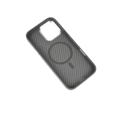 Тонкий 0,8 мм 16 г вес магнитный арамид волокна телефонного чехла для iPhone 16 Pro с боковым впрыском и полным покрытием