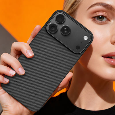Кастомизированный чехол для мобильного телефона из арамидного углеродного волокна с металлической рамкой для iPhone 17 Pro Max
