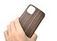 Анти- случай телефона черного дерева iPhone 11 отпечатков пальцев выгравированный деревянный