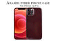 Лоснистые случай волокна Aramid углерода iPhone 12 финиша красные Pro